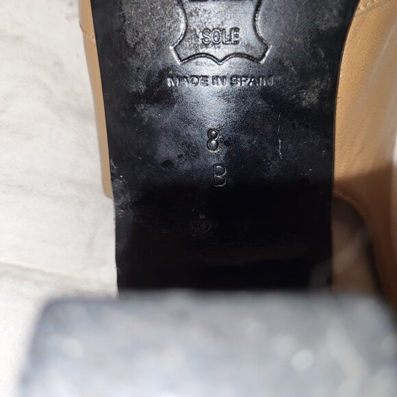 Vintage Charles David 1940s Inspired Beige Pinup Peep-toe Sling Platform Heels 8 - Picture 8 of 8